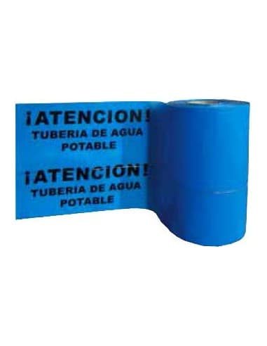 MTS CINTA SEÑALIZACION AGUA POTABLE C/DETECTOR METALICO ANCHO 20 - ROLLOS 100 mts