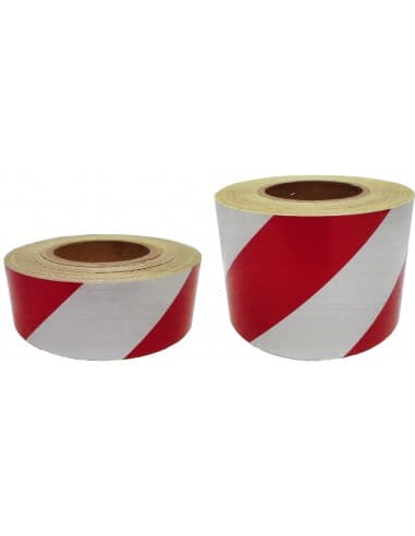 ROLLO 50 mts.CINTA ADHESIVA R/B FRANJAS A 45º REFLEX N1 50mm.