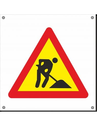 SEÑAL POLIPROPILENO 600 X 600 PELIGRO DE OBRAS