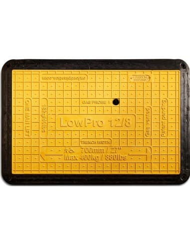 PLACA CUBREZANJA OXFORD LOW PRO 1.200 X 0.800 AMARILLA BORDES ANTIDESLIZANTES DE CAUCHO (FLEXI-EDGE) PESO 17 KGS