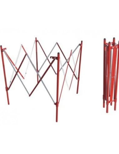 VALLA METÁLICA EXTENSIBLE CUADRADA ROJA/BLANCA