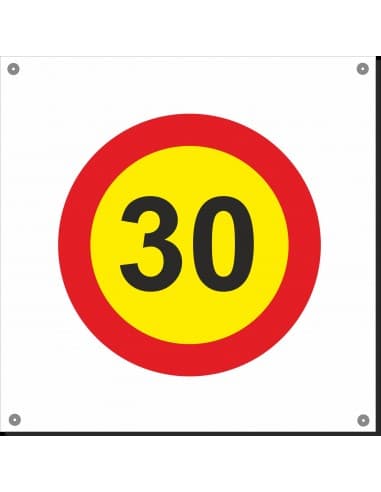 SEÑAL POLIPROPILENO 600 X 600 VELOCIDAD LTDA 30 KM/H.