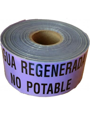ROLLO 500 mts. CINTA SEÑALIZACION AGUA REGENERADA ANCHO 10mm