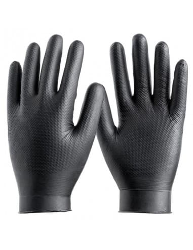 DIAMOND SAFE, guante químico nitrilo negro diamantado