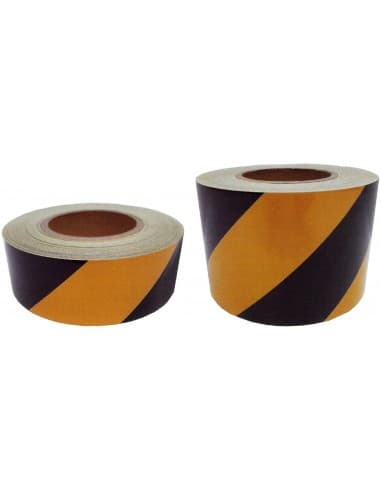 ROLLO 50 mts. CINTA ADHESIVA A/N FRANJAS A 45º REFLEX N1 100mm.