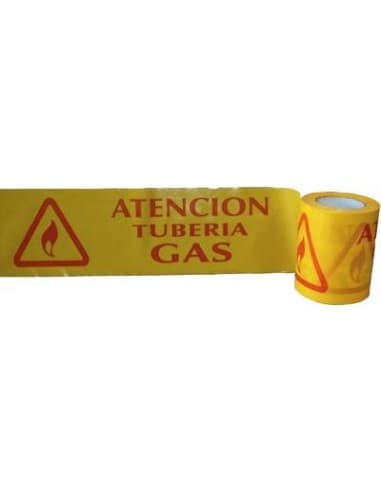 ROLLO 200 mts. CINTA SEÑALIZACION GAS 15cm galga 300