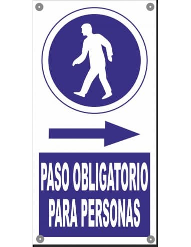 SEÑAL POLIPROPILENO 30X60 PASO OBLIGATORIO PERSONAS DCHA.
