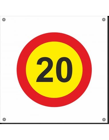 SEÑAL POLIPROPILENO 600 X 600 VELOCIDAD LTDA 20 KM/H.