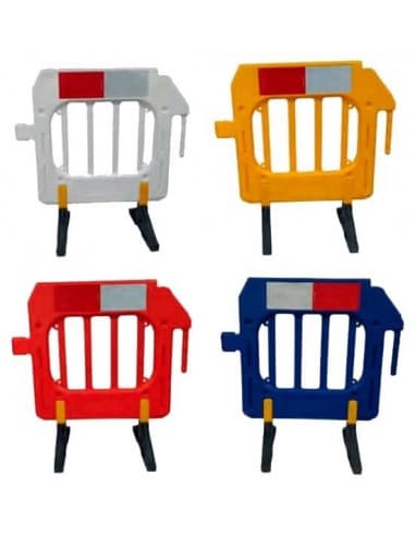 VALLA PEATONAL PLASTICO MOD. GATE BARRIER 1 MT CON REFLEX ROJO/BLANCO