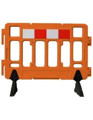 VALLA PLÁSTICO 1,10 MTS HDPE SOPLADO NARANJA BANDA REFLEX