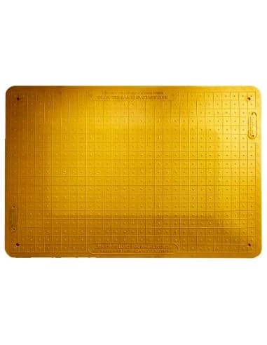 PLACA CUBREZANJA OXFORD 1200 X 800 AMARILLA , PESO 13 KGS HASTA 500 KGS POR RUEDA
