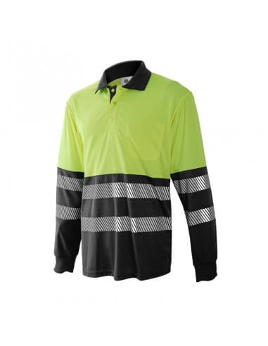 Polo manga larga combinado segmentado (AV)