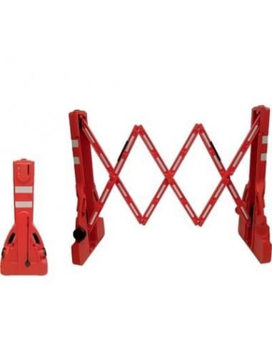 VALLA POLIESTIRENO ROJA/BLANCA EXTENSIBLE HASTA 2,5 MTS, PESO 5 KGS
