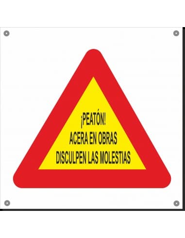 SEÑAL POLIPROPILENO 600 X 600 ACERA EN OBRAS