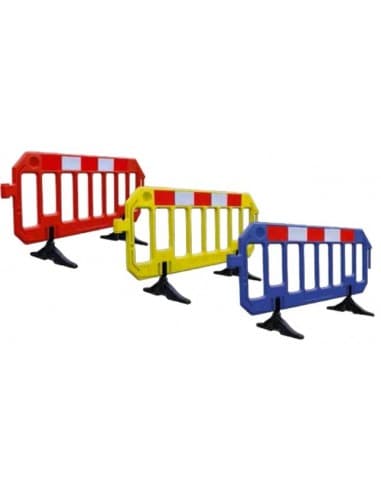 VALLA PEATONAL GATE BARRIER 2 X 1 C/BANDA REFLEX BR, 2 PIES GIRATORIOS
