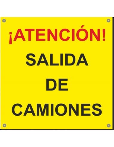 SEÑAL POLIPROPILENO  600 X 600 SALIDA CAMIONES