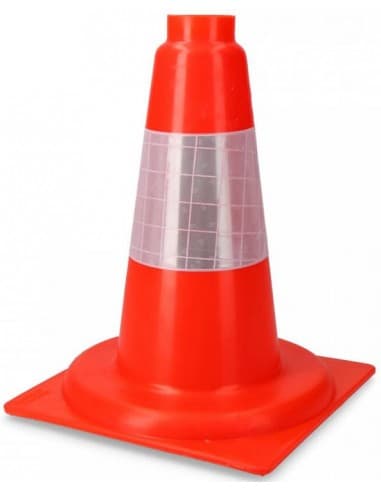 CONO NARANJA PP DURO 30 cm. 1 PIEZA BANDA REFLEX 10 cm. ref OL90418
