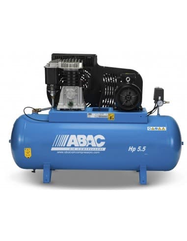 Compresor 2 etapas marca ABAC mod. PRO-B5900-270 FT 5.5 CV, 4 KW, 1.400 R.P.M., trif. 400 V, 11 bar, 161 kgs.