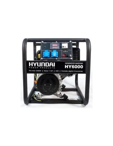 GRUPO ELECTROGENO HYUNDAI MOD. HY-6000 DE 4.4 KW, MOTOR 11 H.P.,REGULACION AVR, CUENTAHORAS + DIFERENCIAL.