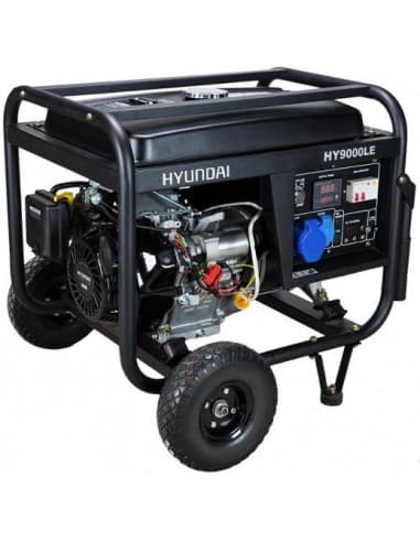 GRUPO ELECTRÓGENO HYUNDAI MOD. HY-9000 DE 6.500 WATIOS, CON AVR, PANTALLA DIGITAL, DIFERENCIAL Y BASES IP-67